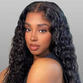 Human hair water wave curly lace front wig
